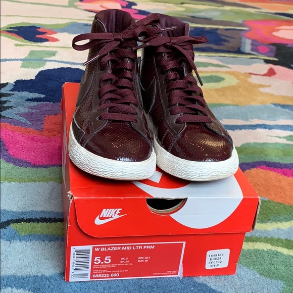 Limited Edition Nike for JCrew burgundy high tops - Picture 2 of 5